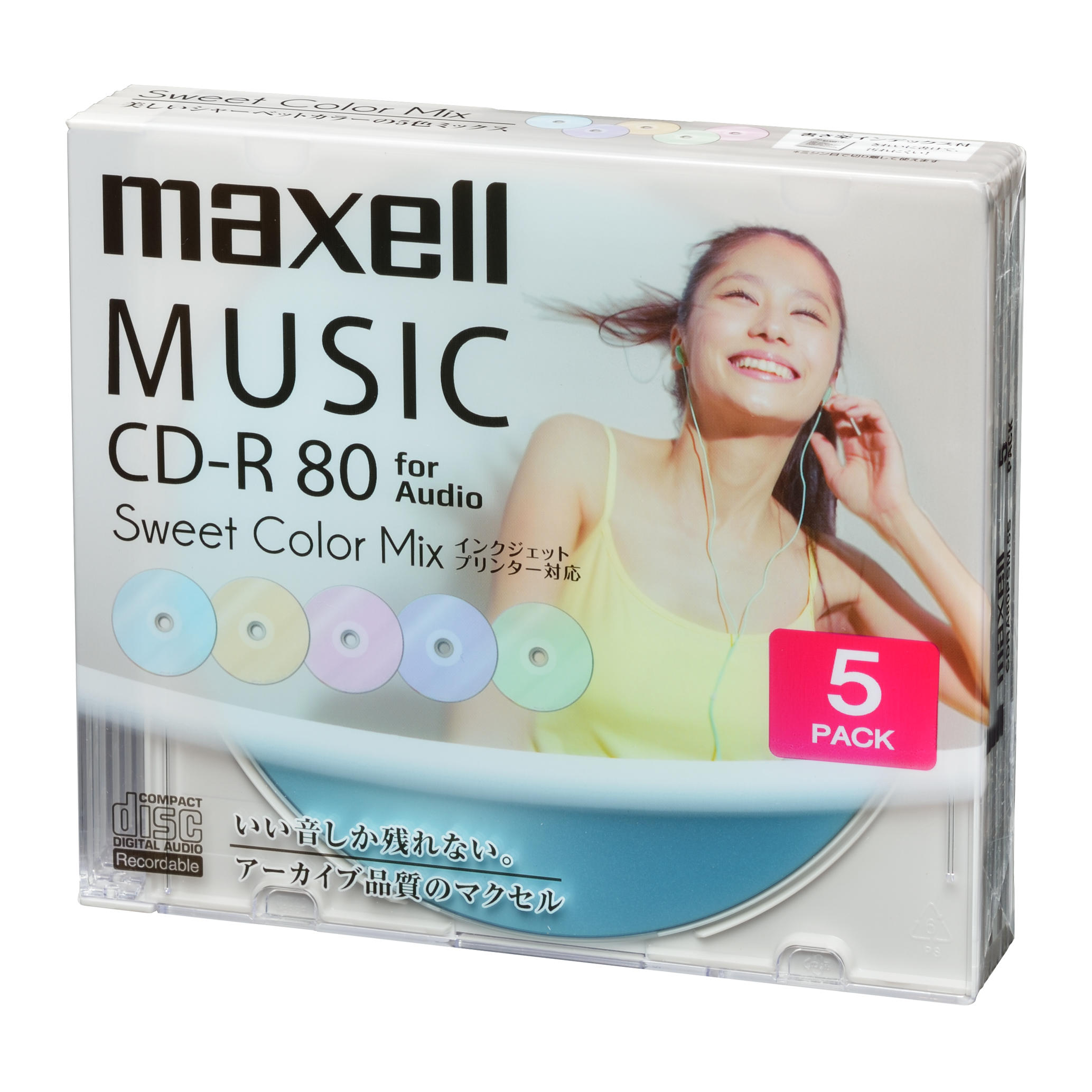 独特の素材 ＼P5倍 0のつく日 20日限定 maxell 音楽用CD-R インクジェットプリンター対応 Sweet Color Mix Series  80分 30枚ス CDRA80PSM.30SP